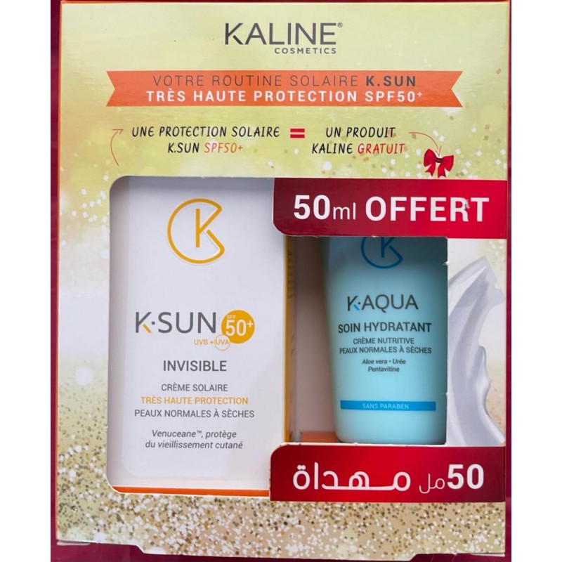 OFFRE KALINE Ecran Solaire invisible SPF 50 + K AQUA SOIN HYDRATANT 50 ML OFFERT