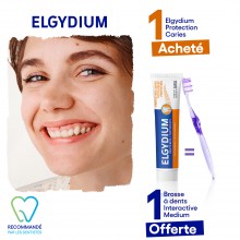 OFFRE  ELGYDIUM Dentifrice Protection caries 75 ml avec 1 Brosse à Dent OFFERT